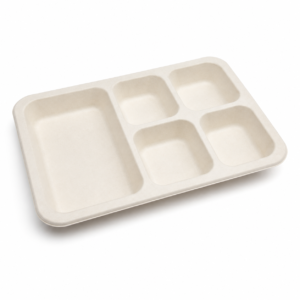 5-Compartment Bagasse Meal Tray