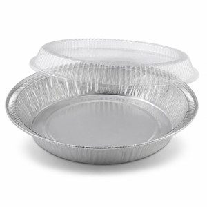 32 oz Round Aluminum Foil Pan with Plastic Lid