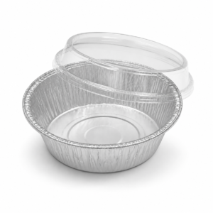 13 oz Round Aluminum Foil Container with Plastic Lid