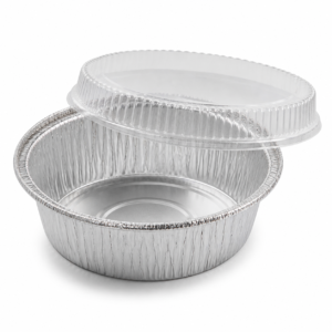 20 oz Round Aluminum Foil Container with Plastic Lid