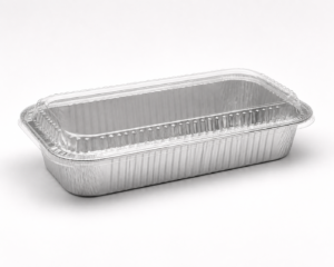 17 oz Rectangular Aluminum Foil Take-Out Tray with Plastic Lid