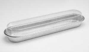 17 oz Long Rectangular Aluminum Foil Tray with Plastic Lid