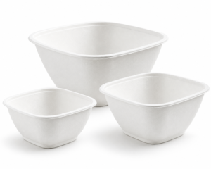 Bagasse Vanguard Molded-Fiber Serving Bowl Family in 64 oz, 80 oz and 160 oz Sizes