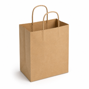 Unbranded brown twisted handle paper bag 5.25 x 3.25 x 8.37 inches