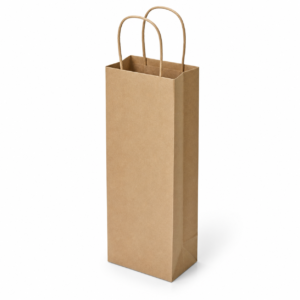 Unbranded brown twisted handle paper bag 5.25 x 3.75 x 13.12 inches