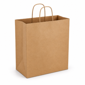 Unbranded deep brown twisted handle paper bag 12 x 9 x 15.75 inches