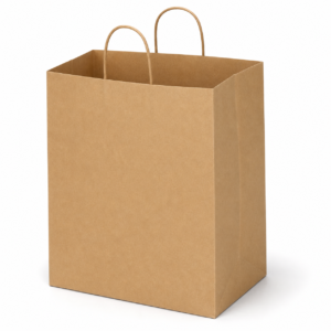 Unbranded deep brown twisted handle paper bag 14 x 10 x 15.75 inches