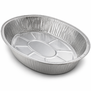Large Oval Aluminum Foil Container 6,800 ml - 47.5 x 36 cm