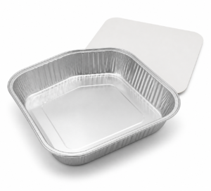 52 oz Square Aluminum Foil Container with Paper Lid