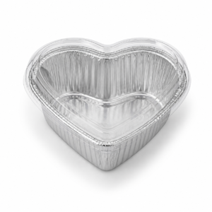 5.5 oz Small Rectangular Aluminum Foil Portion Tray with Plastic Lid