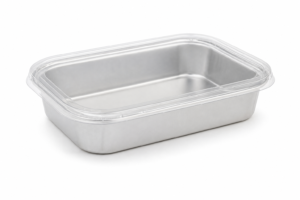 13 oz Small Rectangular Aluminum Foil Take-Out Tray with Plastic Lid