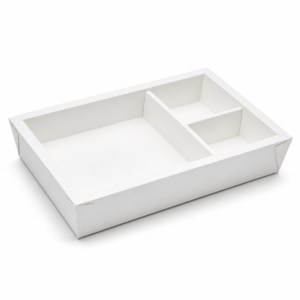 Blank custom 900 ml biryani box inner divided paperboard tray