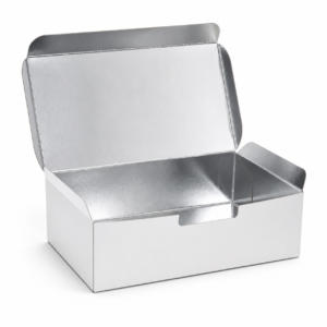 Custom Square Snack Box with Silver Coating - 8 x 5 x 3.5 in