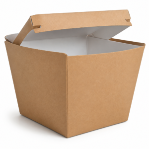 Blank kraft 75 oz chicken bucket with fitted lid