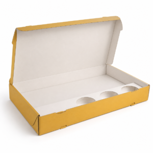 Custom International Dosa Box with Dip Compartment - 15 x 8.5 x 3 in