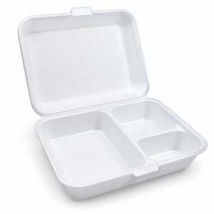 Hinged Foam Lunch Box 3-Compartment