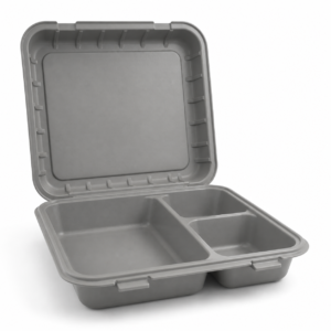 MFPP Hinged Tray 9×9 - Gray, With Compartments