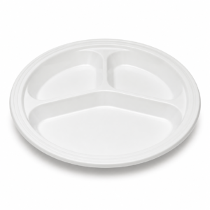 Rigid MFPP Plate #9 - White, With Compartments