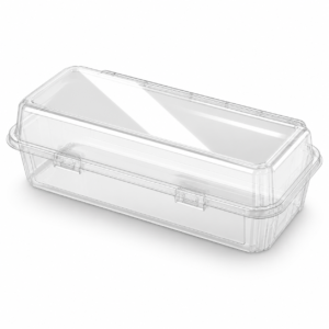 OPS Double Hinged Container - 28 oz Clear