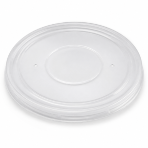 Paper Food Container Lid - 8-10 oz, Flat, Translucent