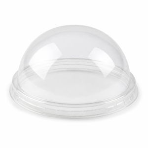 PLA Cold Cup Lid - 9 and 12-24 oz, Dome Lid (No Hole), Clear