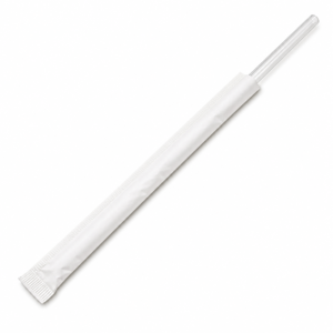 PLA Straw - 7.75 in 5 mm Wrapped Clear