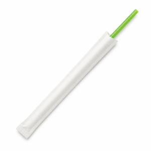PLA Straw - 7.75 in 5 mm Wrapped Green