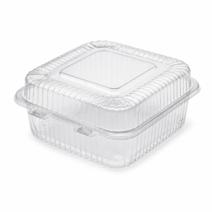 PLA 6 x 6 x 3 in Clamshell, Clear