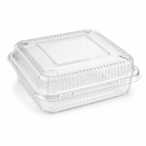 PLA 8 x 8 x 3 in Clamshell, Clear