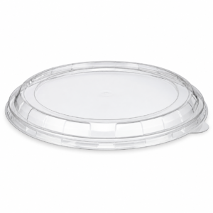PLA Grab-and-Go Container Lid - 48/64 oz Squat Bowl Lid, Clear