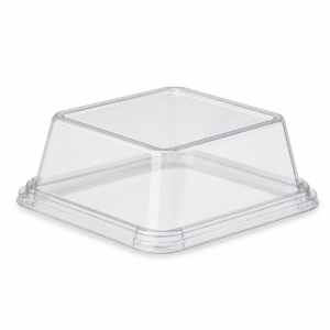 PLA Lid - 5 in Lid, Clear 5 x 5 x 2 in