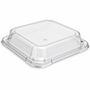 RPET Lid - 9 in Lid, Clear 9 x 9 x 1.75 in