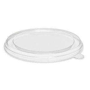 PLA Bowl Lid - Flat Lid (24-46 oz Coupe/16-40 oz Noodle Bowls), Clear