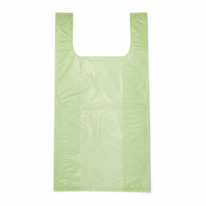 PBAT Medium Shopper Bag, Translucent Green 11.5 x 21 in (.8 mil)
