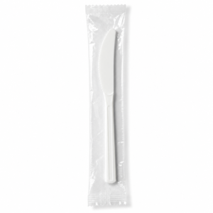 PLA Cutlery - Individually Wrapped Knife (Compostable Wrapper)