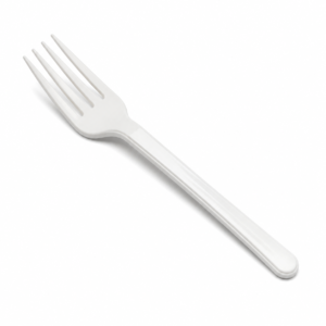 PLA Cutlery - 6 in Fork, White