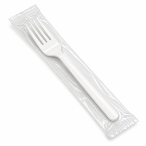 PLA Cutlery - Individually Wrapped Fork (Compostable Wrapper)