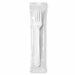 PLA Cutlery - Individually Wrapped Dinner Fork (Compostable Wrapper)