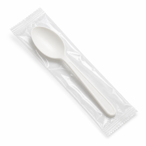 PLA Cutlery - Individually Wrapped Spoon (Compostable Wrapper)