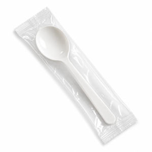 PLA Cutlery - Individually Wrapped Soup Spoon (Compostable Wrapper)