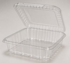 Ultra Clear Hinged PP Container 9 x 9 in - 1 Compartment