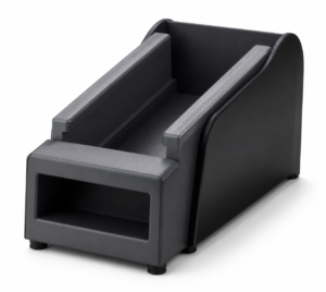 unbranded dark gray single-slot countertop cutlery dispenser base