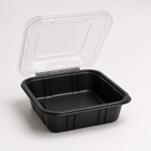 Dual Color Hinged PP Container 6 x 6 in - 1 Compartment