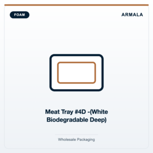 Meat Tray #4D -(White Biodegradable Deep)