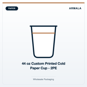 Custom Printed Cold Paper Cups | Double PE | 12 to 44 oz