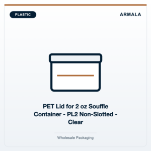 PET Lid for 2 oz Souffle Container - PL2 Non-Slotted - Clear