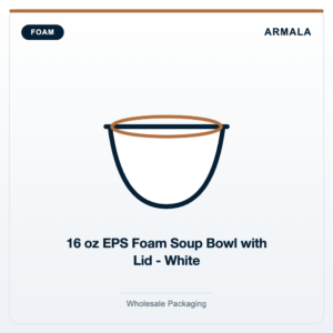 EPS Foam Soup Bowls with Lids - White, 16 to 35 oz
