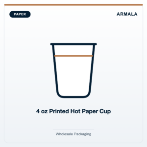 Printed Hot Paper Cup Family in 4 oz to 12 oz Sizes