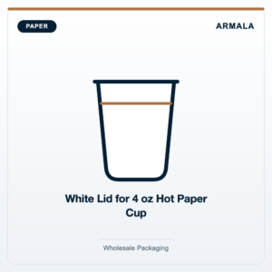 White Lid for 4 oz Hot Paper Cup