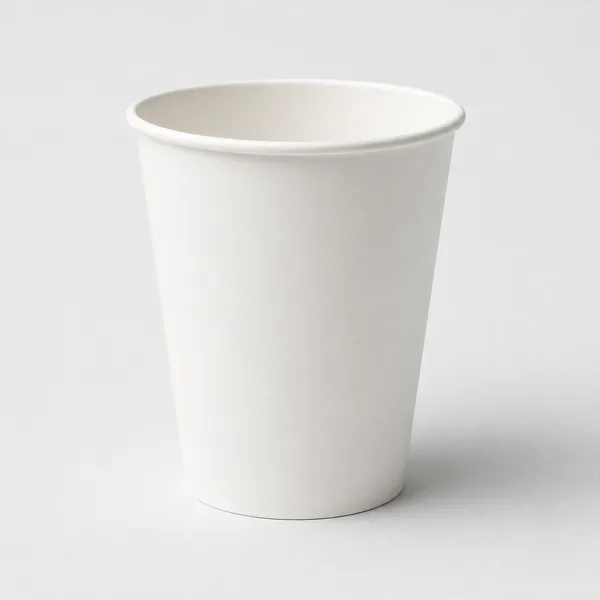 Plain white paper cold cup for food-service beverage service